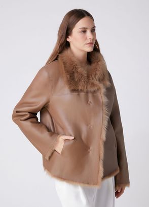 Beymen Club Camel Reversible Leather Jacket - 6