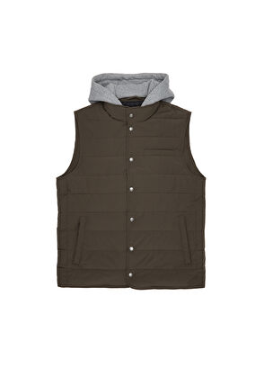 Beymen Club Koyu Haki Kapüşonlu Yelek - 9