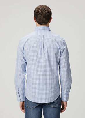 Beymen Club Comfort Fit Mavi Mini Ekose Desenli Gömlek - 6