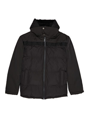 Beymen Club Siyah Kapüşonlu İç Yaka Detaylı Kaban - 9