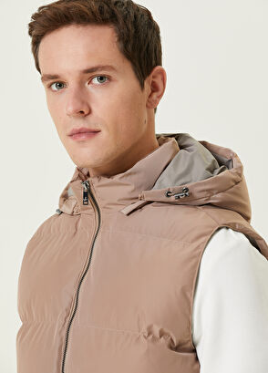 Beymen Club Bej Kapüşonlu Puff Yelek - 6