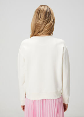 Beymen Club Kırık Beyaz Basic Sweatshirt - 5