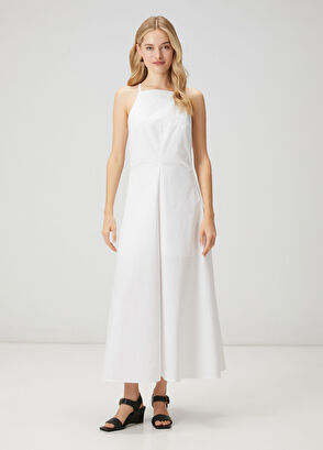 Beymen Club White A-Line Maxi Poplin Dress - 4
