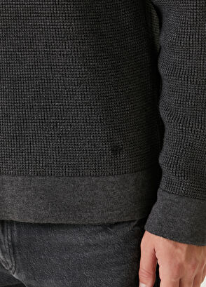 Beymen Club Black Collar Zipper Colorblocked Wool Sweater - 7