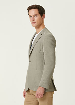 Beymen Club Yeşil Diyagonal İri Dokulu Örme Ceket - 4