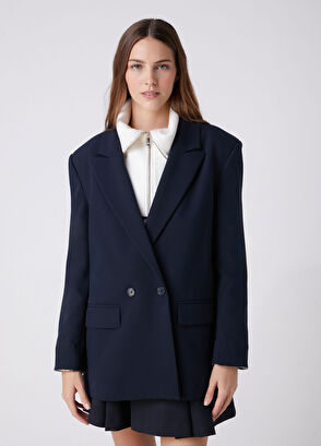 Beymen Club Navy Blue Sleeve End Garnish Blazer - 6