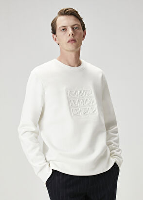 Beymen Club Beyaz Kaz Baskılı Sweatshirt - 3