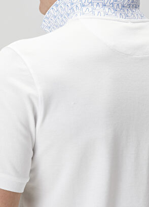 Beymen Club Comfort Fit White Under-Neck Print Polo T-shirt - 8