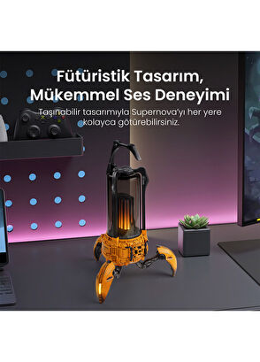 Gravastar  Süpernova Sarı Özel Seri Led Işıklı Bluetooth Hoparlör 25W  - 7