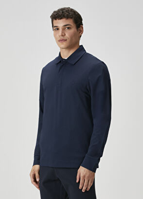 Beymen Club Slim Fit Dark Navy Blue Polo Neck Sweatshirt - 4