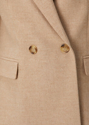 Beymen Collection Bej Yün Karışımlı Kruvaze Ceket - 6