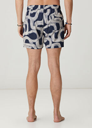 Beymen Club Navy Blue Patterned Short Swimsuit - 4