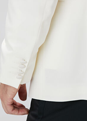 Network Off-White Wool Tuxedo Jacket - 6