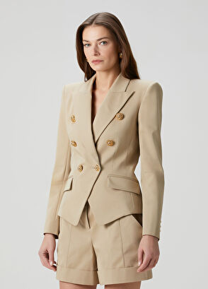 Balmain Bej Kruvaze Ceket - 3