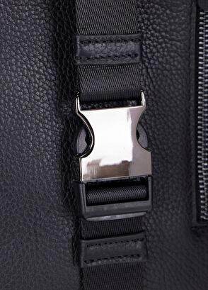 Bloominbag Blake Siyah Deri Çapraz Unisex Sırt Çantası - 6