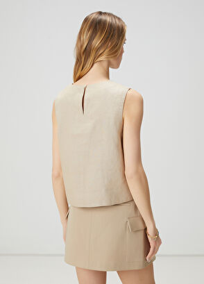 Beymen Club Bej Keten Bluz - 6