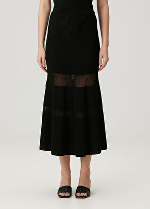 Beymen Club Siyah Midi Triko Etek - 3