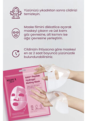 Dermal Seoul Face NAD+ Peptide Hydrogel Revitalizing Moisturizer Melting 5-Pack Paper Face Mask 34 gr - 6