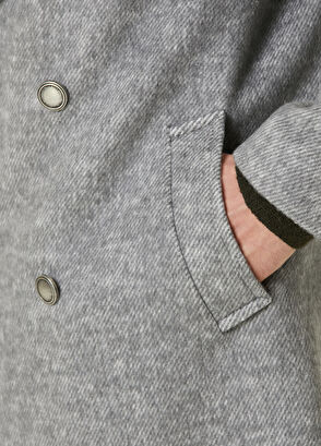 Beymen Club Gray Flannel Coat - 7