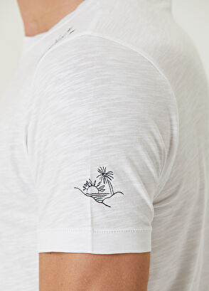 Beymen Club White Summer Concept Embroidered T-shirt - 7