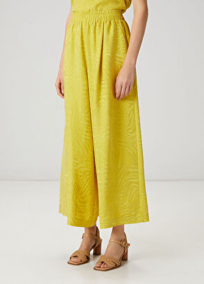 Beymen Club Neon Sarı İpek Görünümlü Jakarlı Pantolon - 3