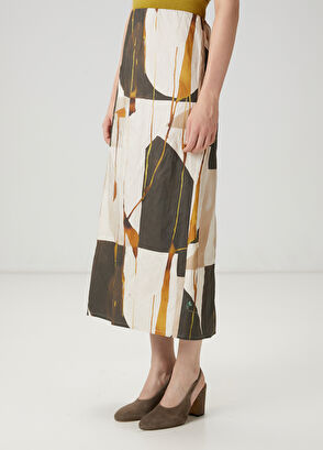 Beymen Club Çok Renkli Desenli Midi Etek - 4