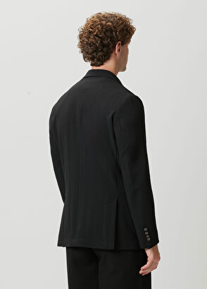 Beymen Club Black Large Diagonal Textured Jacket - 5