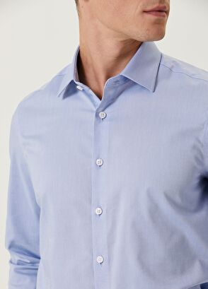 Beymen Club Slim Fit Mavi Non-iron Oxford Gömlek - 6