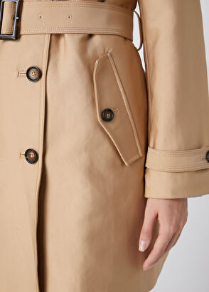 Beymen Club Beige Short Double-Breasted Trench Coat - 7