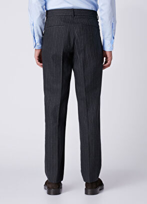 Beymen Club Anthracite Stripe Patterned Wool Pants - 4