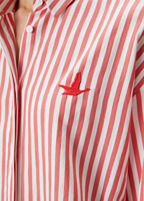 Beymen Club Mercan Çizgili Gömlek - 6