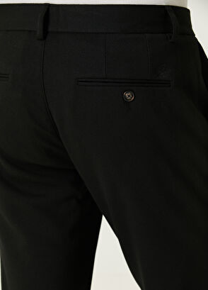 Siyah Kordonlu Diyagonal Desenli Chino Pantolon Beymen Club Siyah Kordonlu Diyagonal Desenli Chino Pantolon - 5