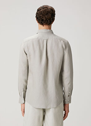 Beymen Club Comfort Fit Açık Haki Keten Gömlek - 6