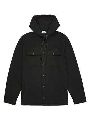 Beymen Club Siyah Kapüşonlu Fitilli Dış Gömlek - 8