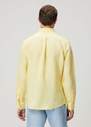 Beymen Club Comfort Fit Light Yellow Linen Shirt - 5