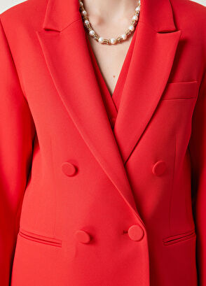 Beymen Club Red Double Breasted Blazer - 7