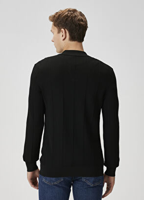 Beymen Club Black Striped Textured Polo Sweater - 5