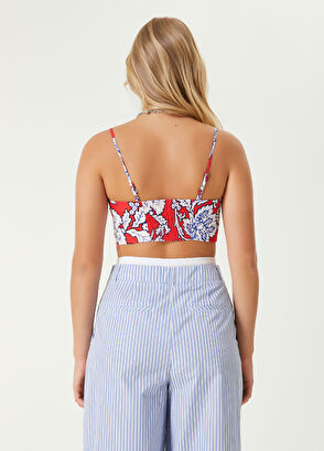 Beymen Club Kırmızı Beyaz Keten Bluz - 7