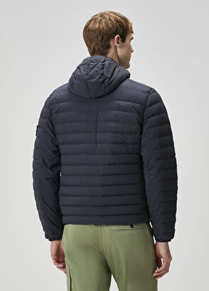 Stone Island Lacivert Kapüşonlu Puff Mont - 4
