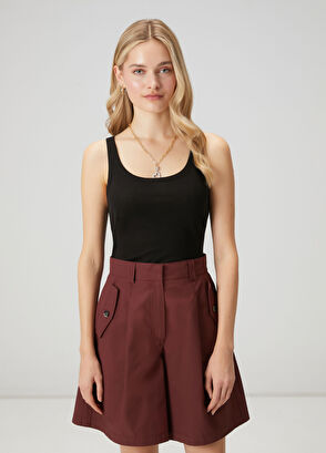 Beymen Club Black Thin Ribbed Tank Top - 4