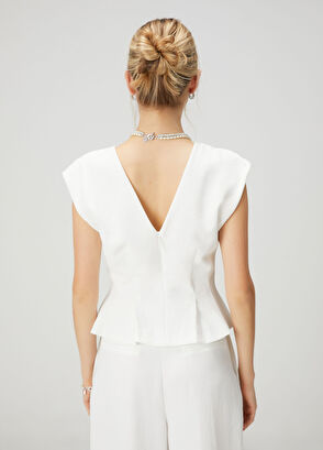 Beymen Club Off White Twill Blouse - 5