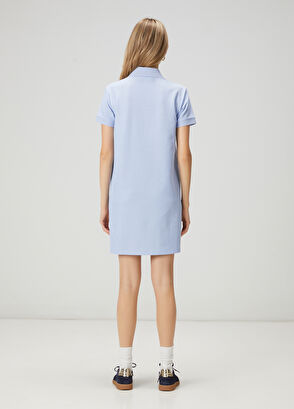 Beymen Club Açık Mavi Petek Dokulu Mini Polo Elbise - 5