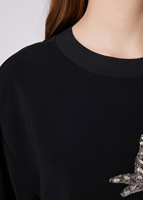 Beymen Club Black Embellished Logo Crepe Blouse - 8
