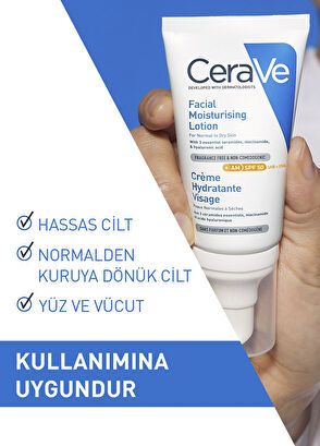CeraVe Normal ve Kuruya Dönük Ciltler İçin SPF50 Nemlendirici Yüz Kremi 52 ml - 3