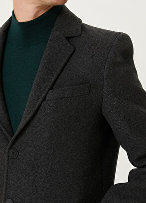 Beymen Club Antrasit İtalyan Yün Kaşe Palto - 6