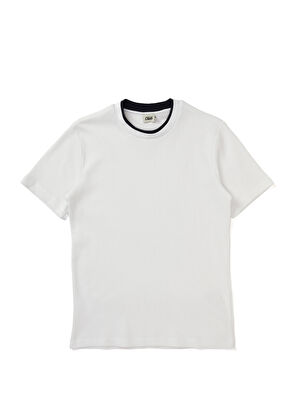 Beymen Club Beyaz Çift Yaka Waffle Dokulu T-shirt - 6