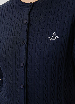 Beymen Club Lacivert Saç Örgü Mini Hırka - 8