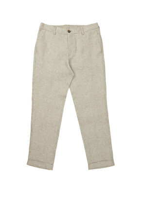 Beymen Club Bej Duble Paça Keten Pantolon - 6