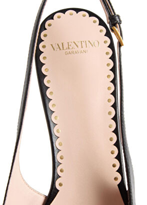 VLogo Signature Siyah Beyaz Deri Topuklu Ayakkabı - Görsel 8