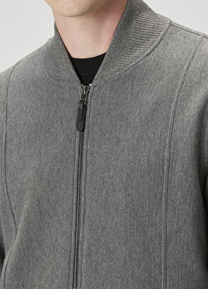Beymen Club Antrasit Ottoman Dokulu Bomber Sweatshirt - 7
